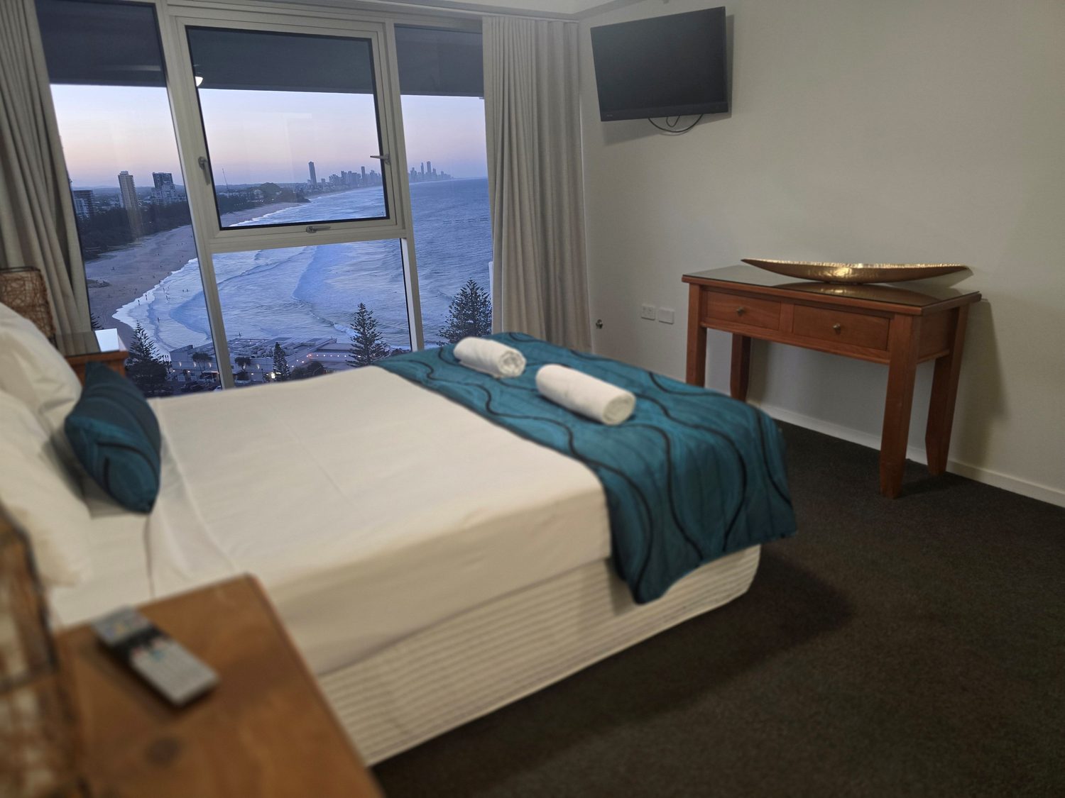 Even the bedrooms have iconic beach and ocean views. Burleigh Heads Accommodation