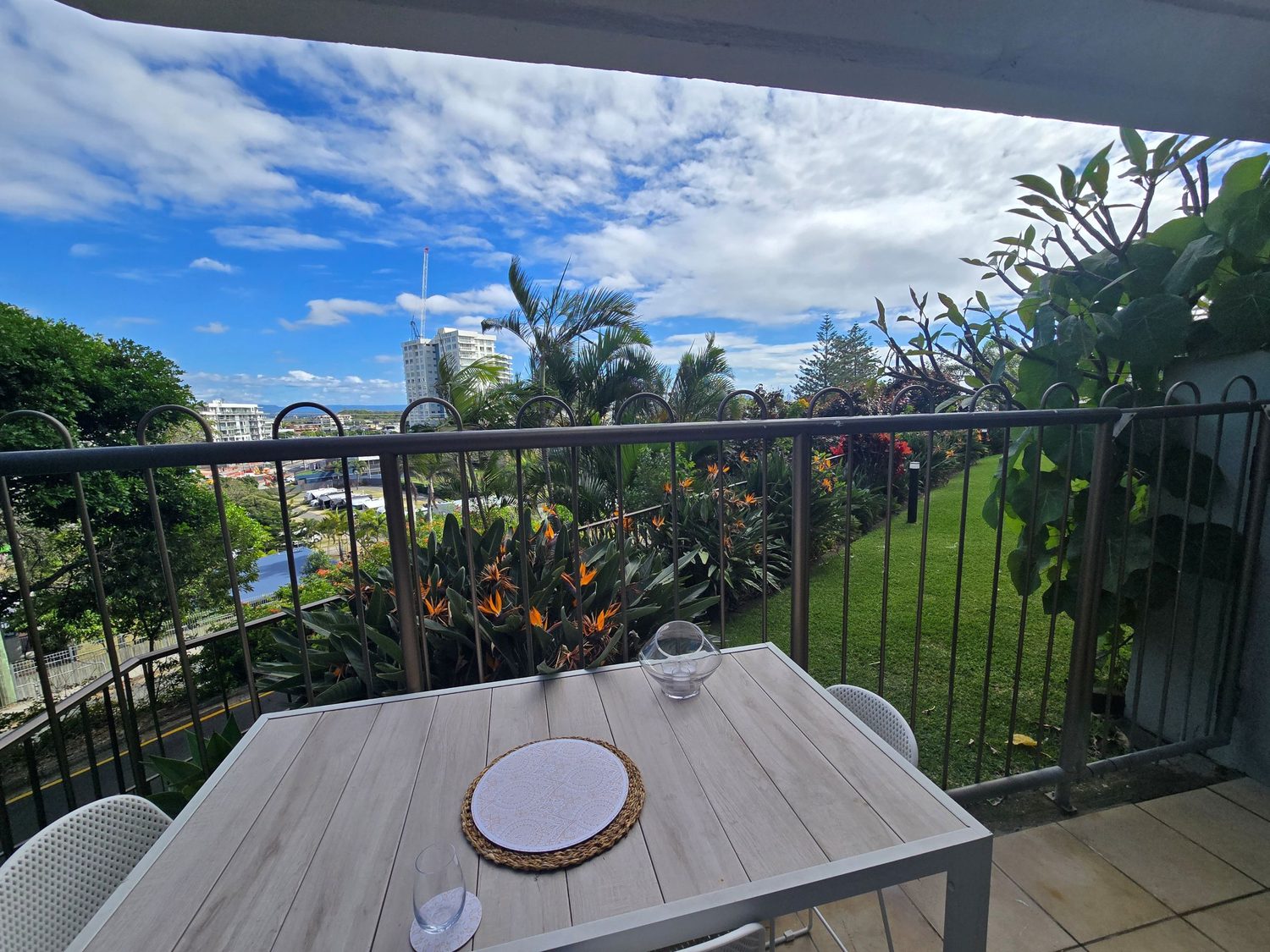 Sitting on the ground floor units enjoying the beautiful gardens as you look towards the gold coast beach