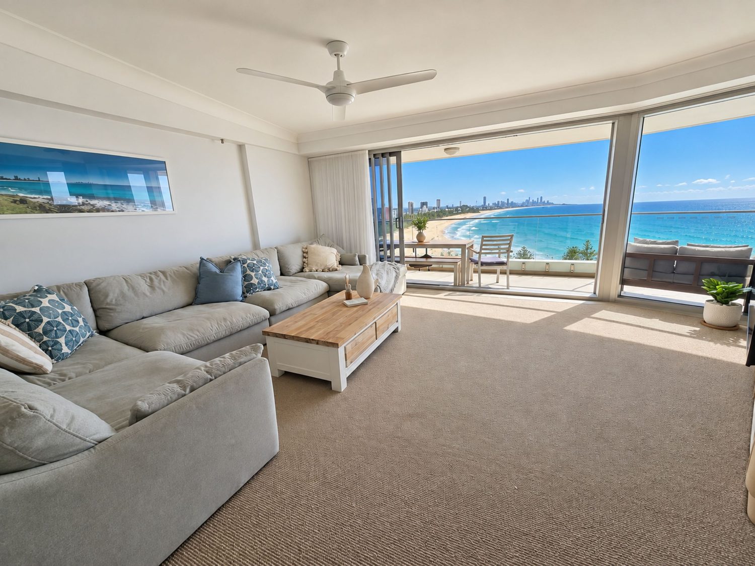 Amazing Ocean views from the living room of the 2 bedroom ocean view apartments.