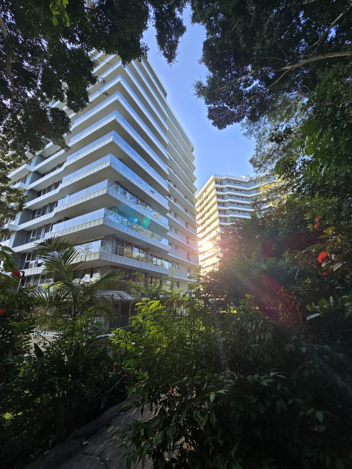 Gemini Court's Tropical Garden with tower views