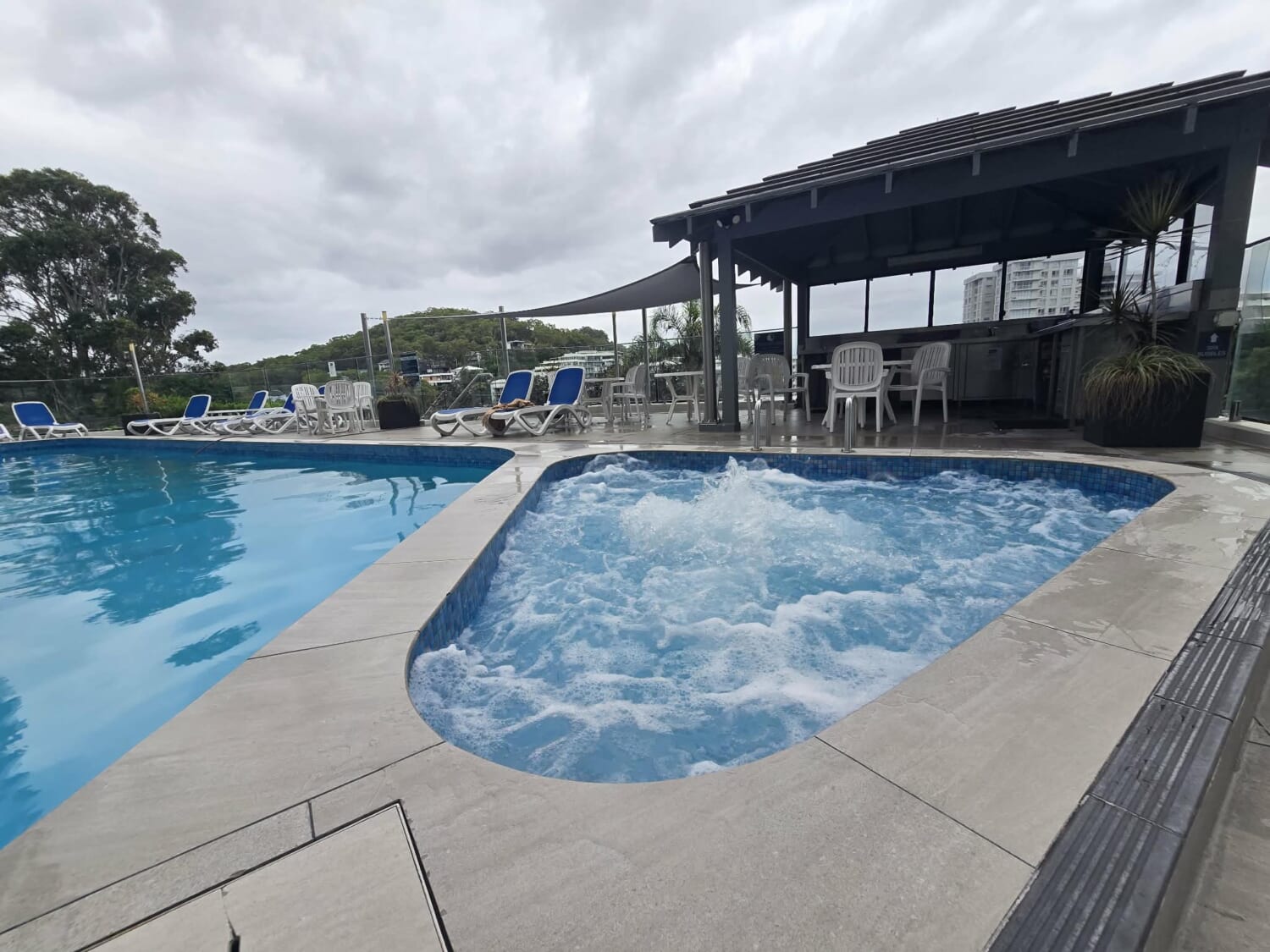 Resort-style pool and spa at Gemini Court Holiday Apartments Gold Coast